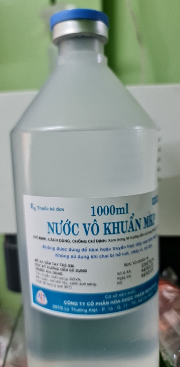 Nước cất vô khuẩn chai 1 lít