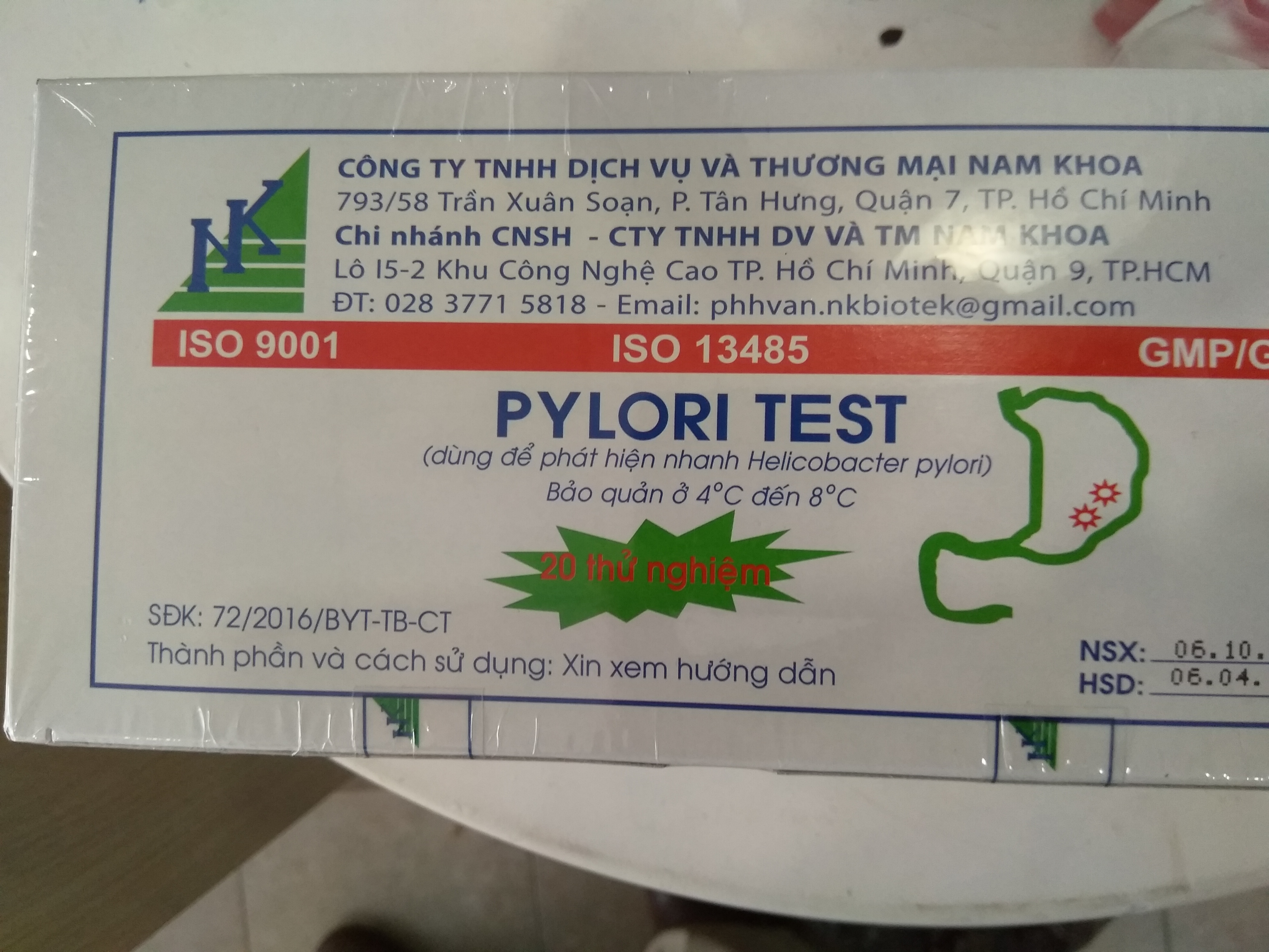 test Hpylori Clotest nam khoa