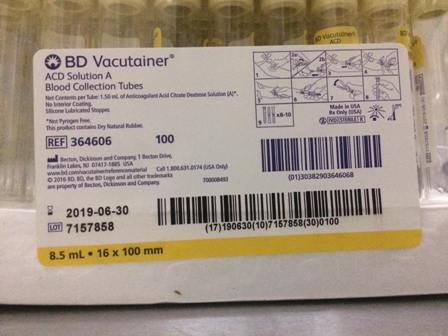 ACD GC TUBE (SOLUTION A) ỐNG NGHIỆM CHÂN KHÔNG ACD-SOLUTION A